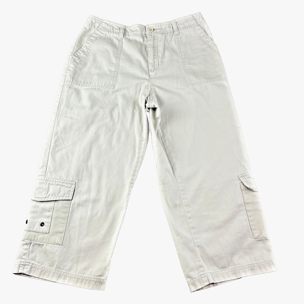 Sunset Cove Pants Womens 8P Petite Beige Khaki Cargo Capri Granola Girl Gorpcore